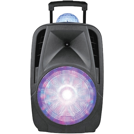 Supersonic Light-Up Portable Bluetooth DJ Speaker with Disco Light (12") IQ-6112DJBT-BK